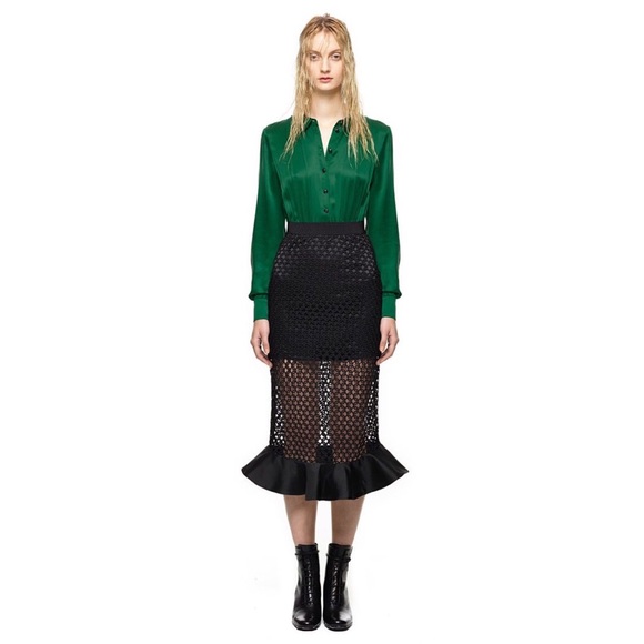 Self-Portrait Dresses & Skirts - NWOT Self-Portrait Guipure Lace Satin Midi Dress